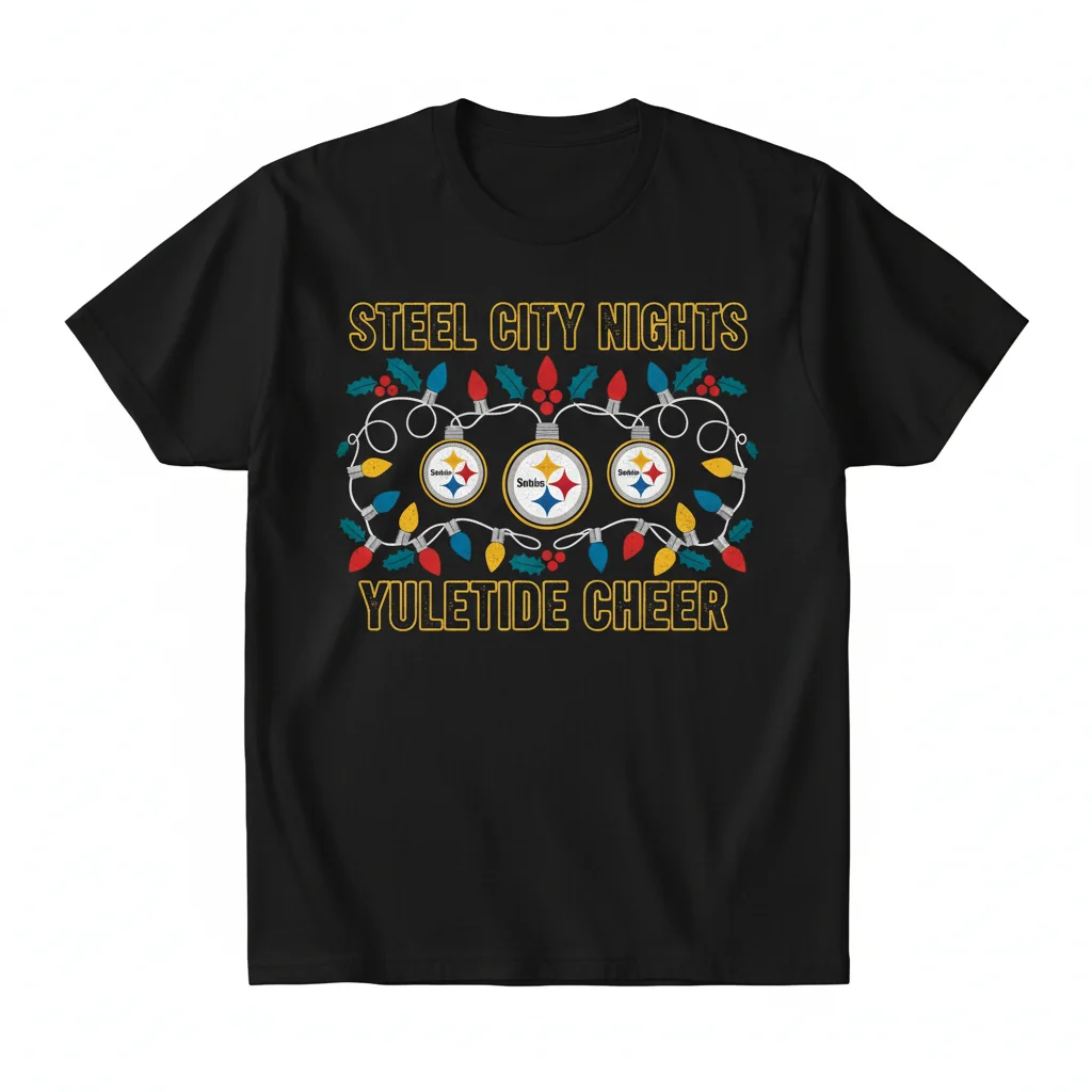 Pittsburgh Steelers Holiday Lights: A Festive Fan Tee