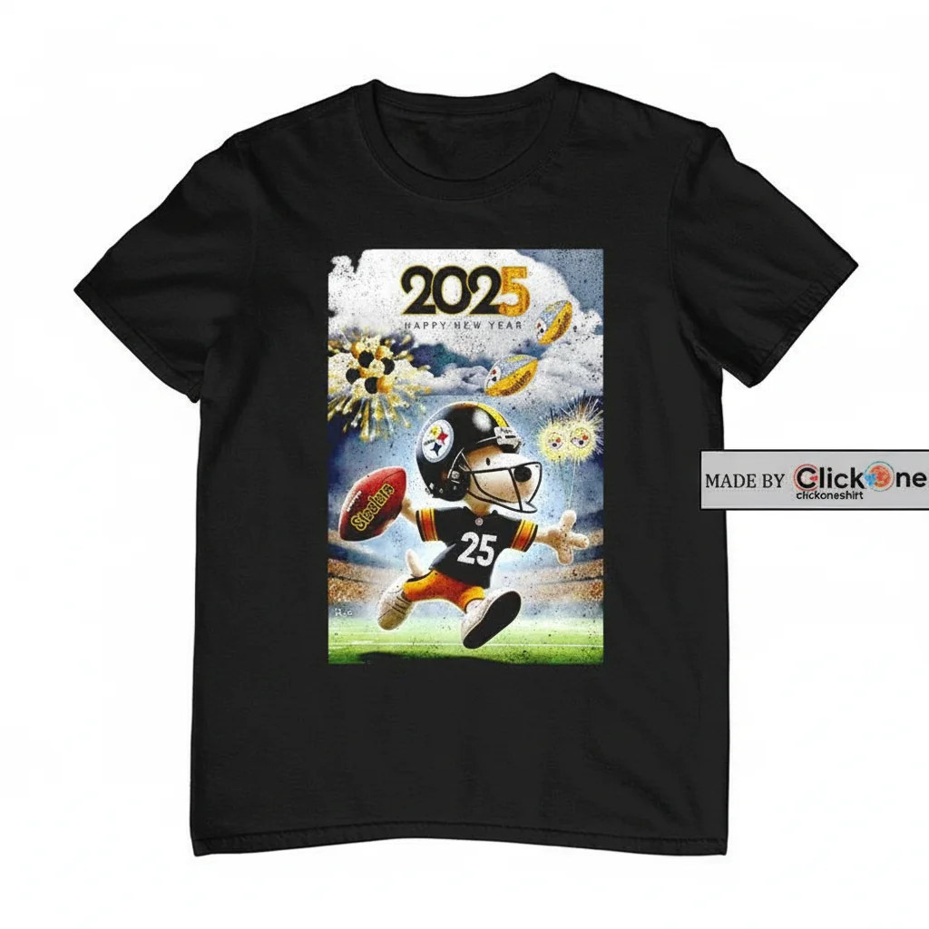 Pittsburgh Steelers Snoopy Football 2025 Happy New Year Shirt