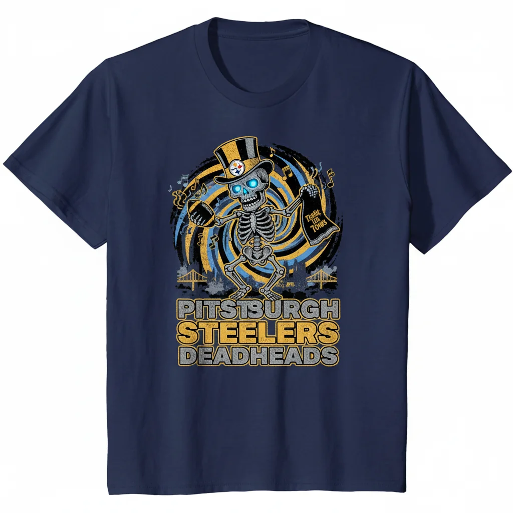Pittsburgh Steelers Grateful Dead Mascot Logo T-Shirt - Officially Licensed NFL & Band Collab