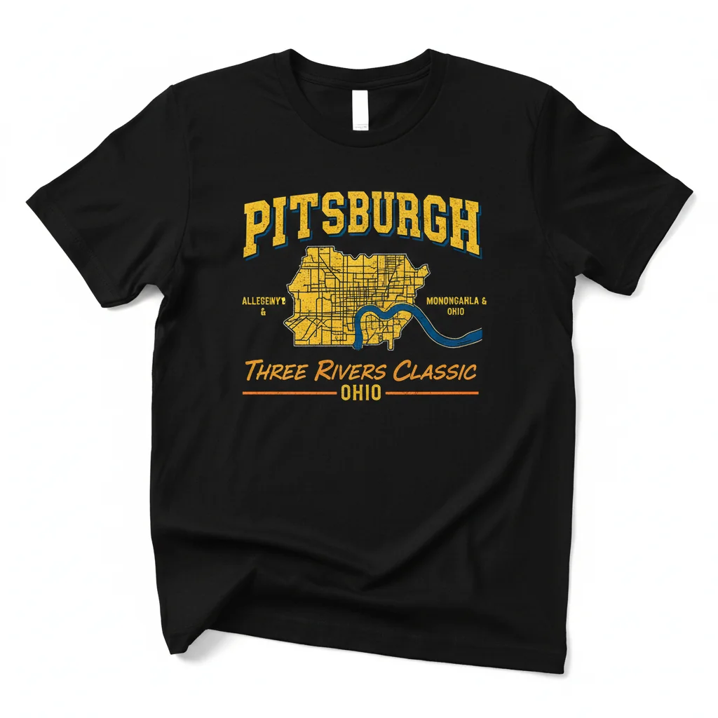 Durable Pittsburgh Three Rivers Classic T-Shirt – Fade-Resistant & Perfect Fit