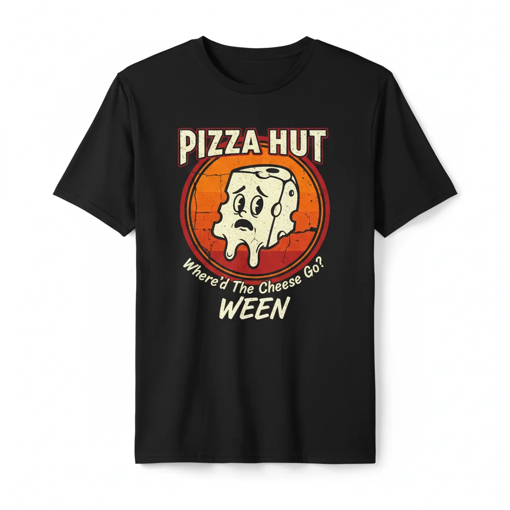 Pizza Hut Ween 'Where'd the Cheese Go' Graphic Tee - Funny Fast Food Shirt
