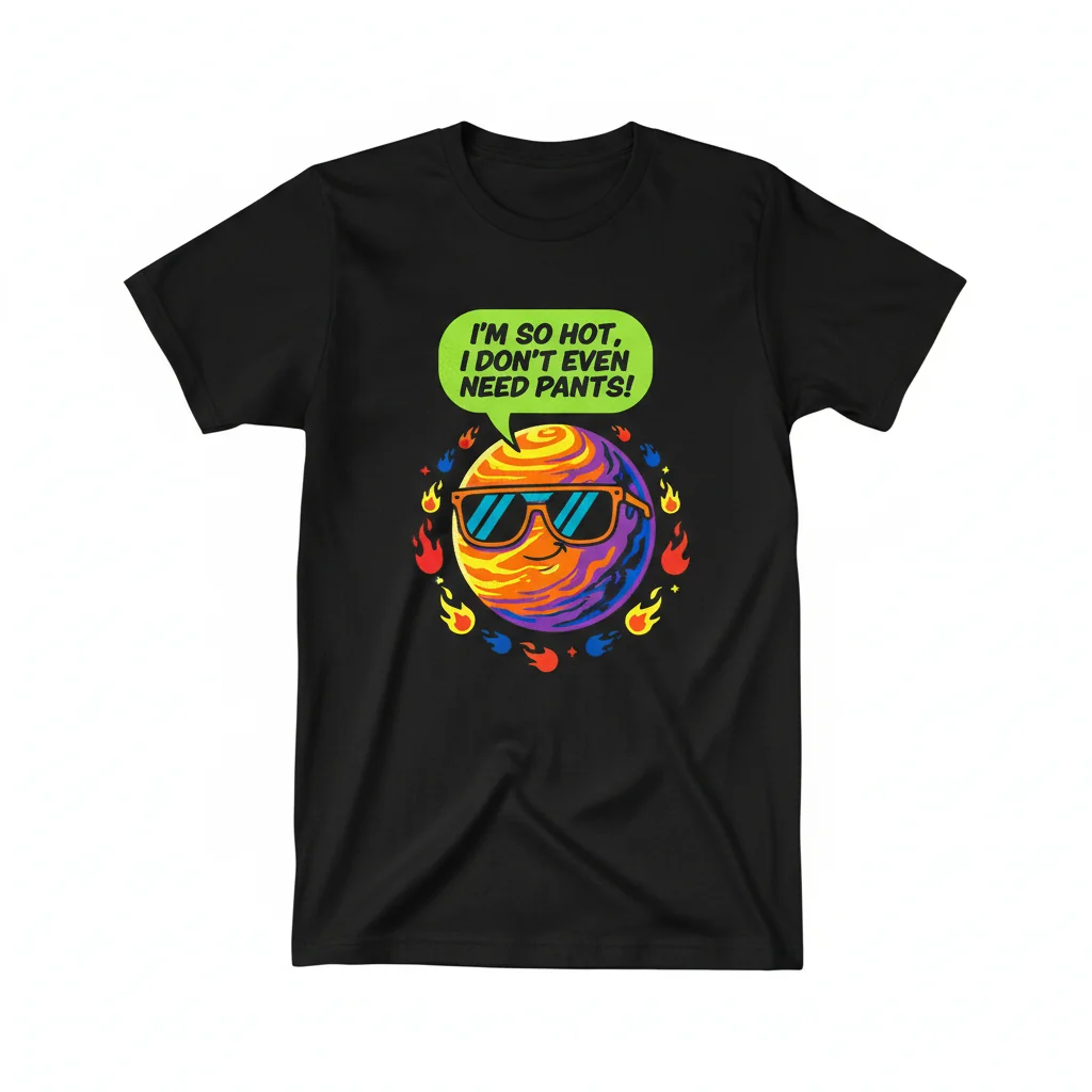 Divertida Camiseta Planeta Mercurio Broma | Arte Esencial de Algodón Suave