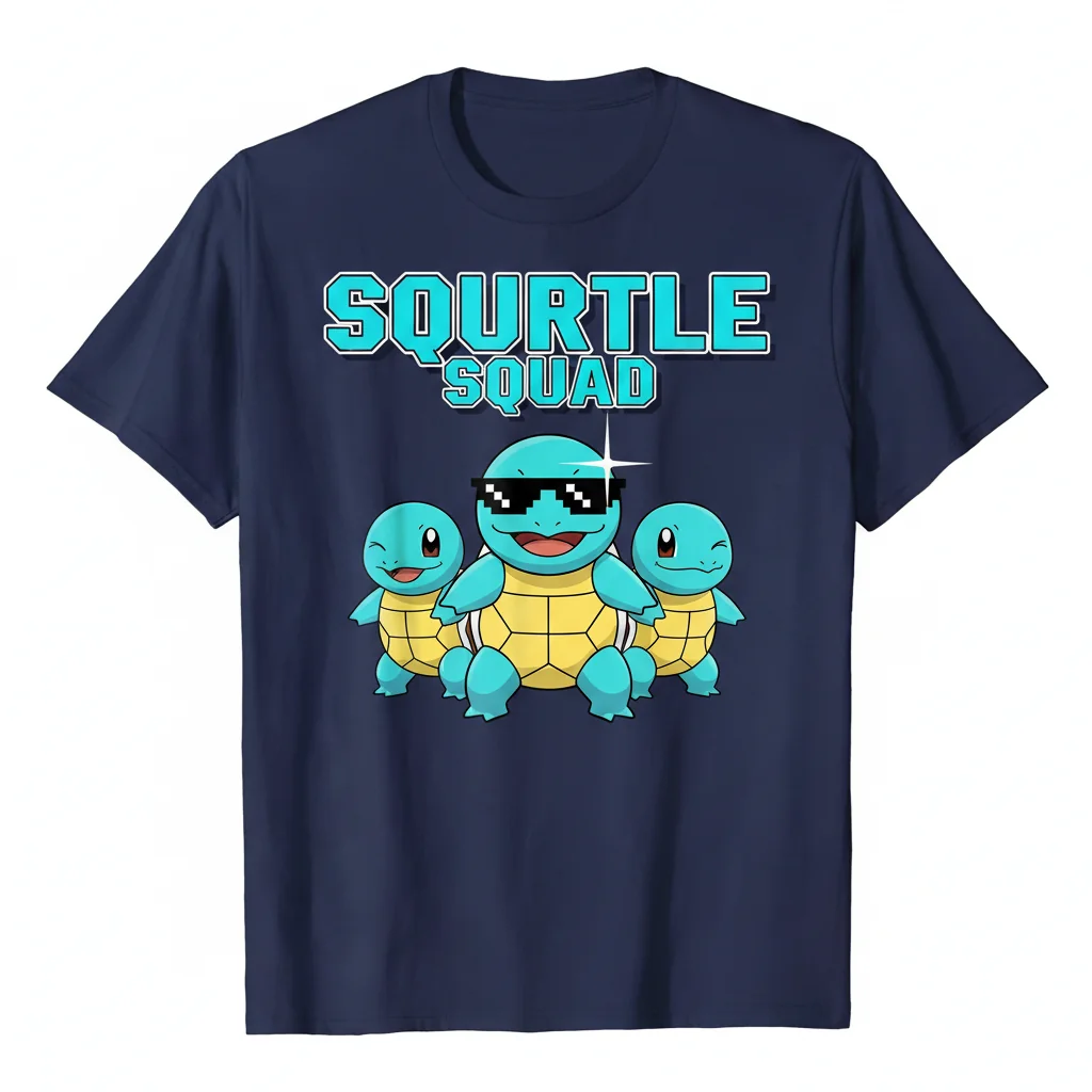 Squirtle Squad Pokemon T-Shirt | Retro Anime Graphic Tee