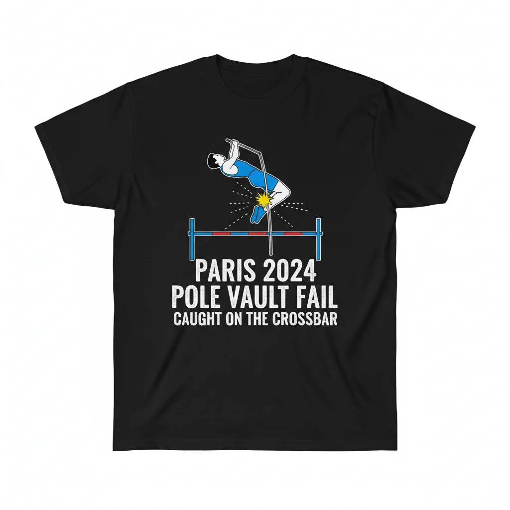 Funny Pole Vaulter's Bulge Paris Olympics 2024 T-Shirt