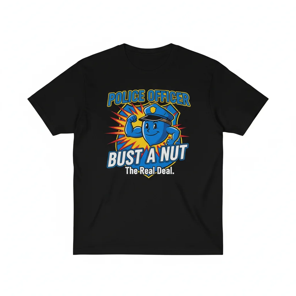 “Bust A Nut” Police Officer Graphic Tee | Streetwear Essential