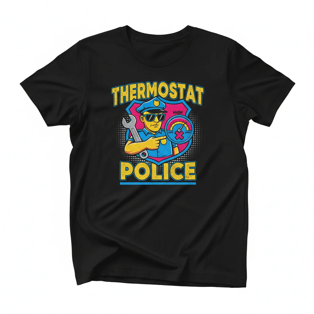 Thermostat Police Meme Essential T-Shirt – Durable & Eco-Friendly Comfort