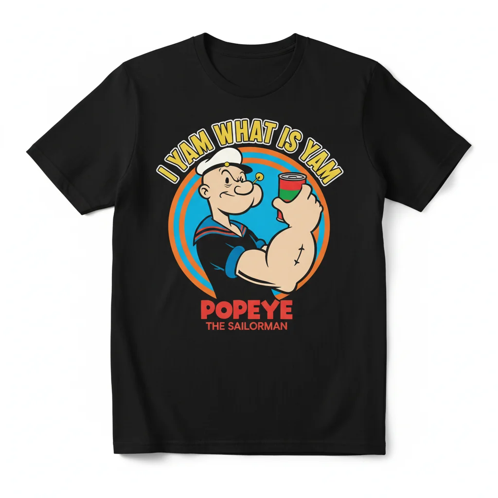 Popeye the Sailor Man "I Yam What I Yam" Premium Tee - Ultra-Durable & Fade-Resistant