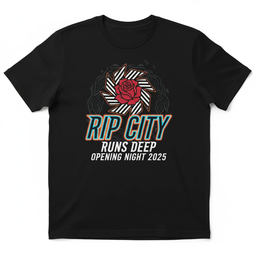 Portland Trail Blazers Rip City 2025 Opening Night Logo T-Shirt - Official NBA Fan Apparel