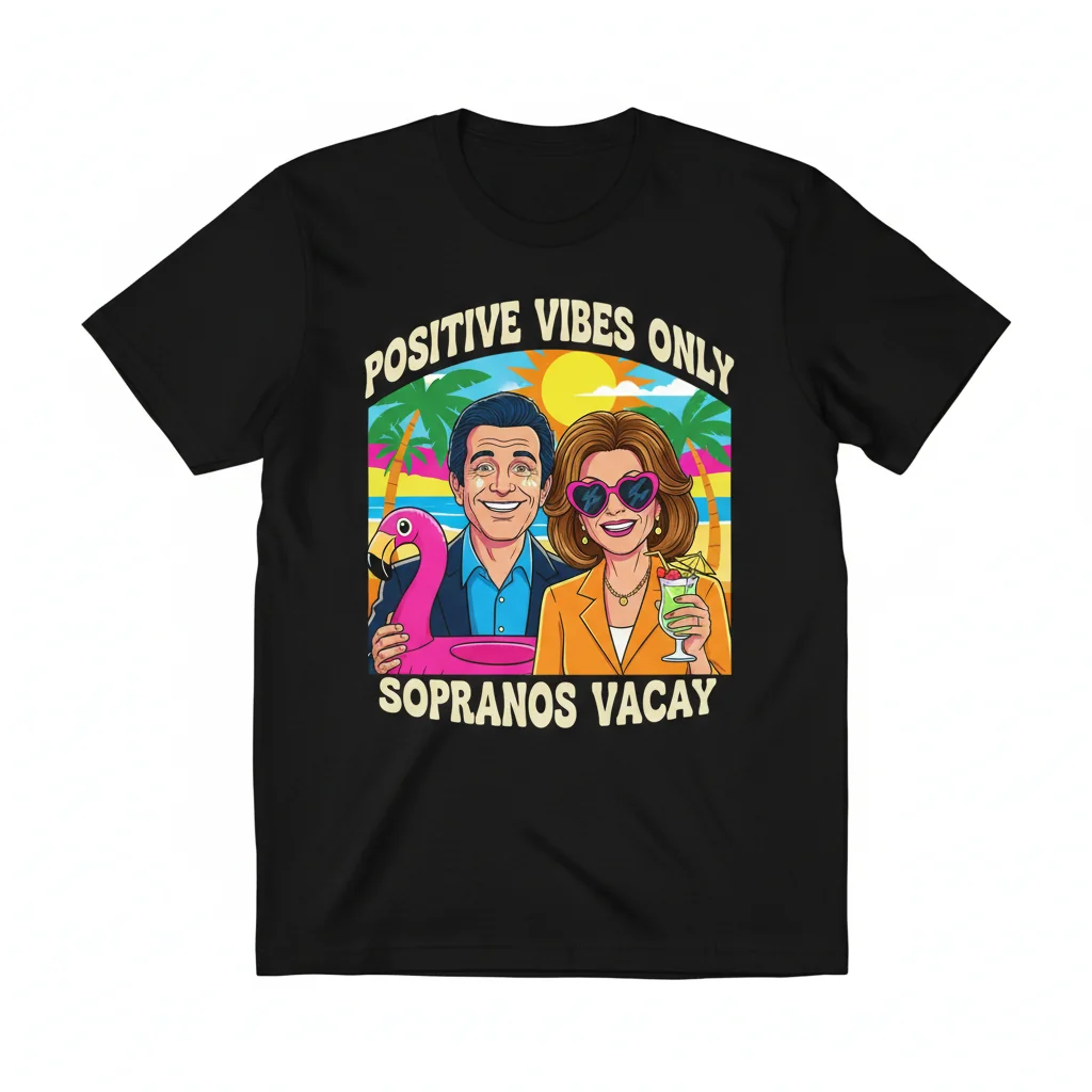 Sopranos 'Positive Vibes Only' Essential T-Shirt - Iconic Scene Graphic Tee