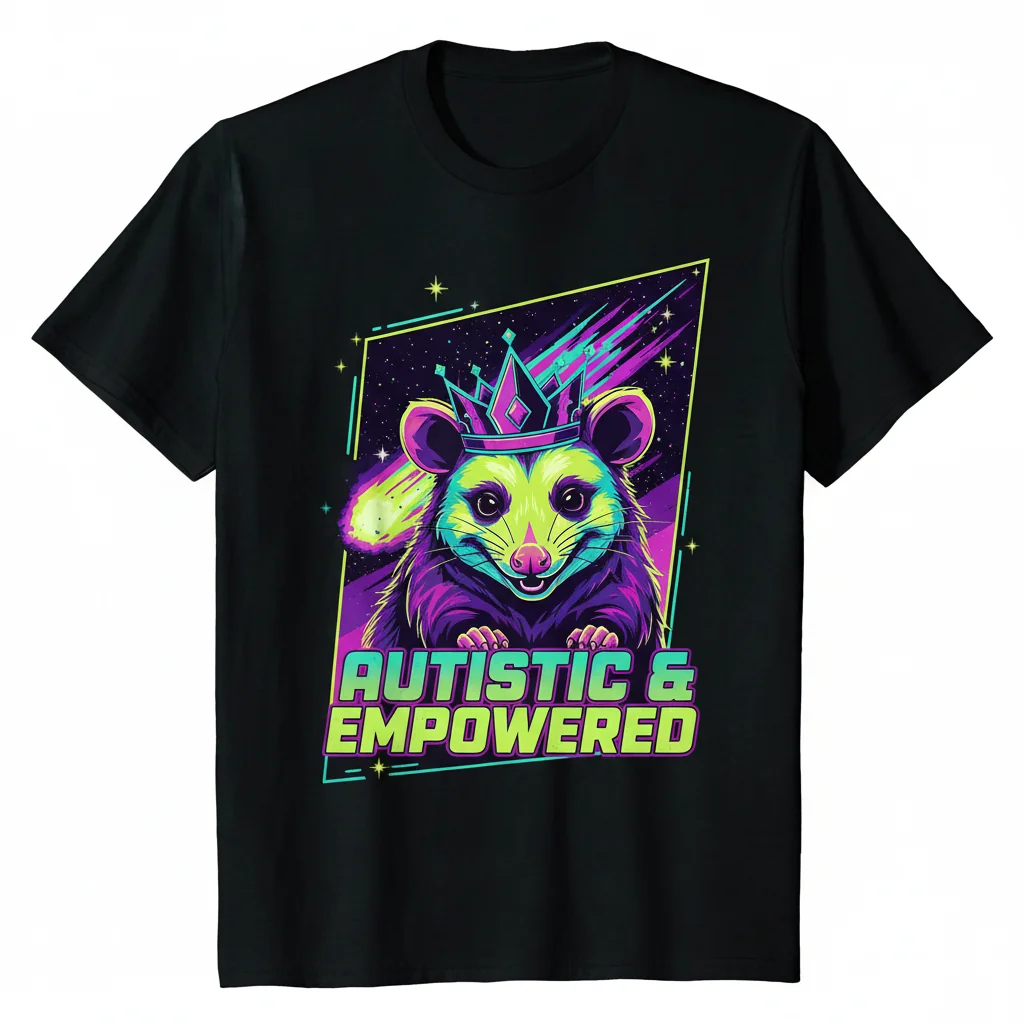 Possum Autistic Princess Graphic Tee - Empowering & Unique Statement Shirt
