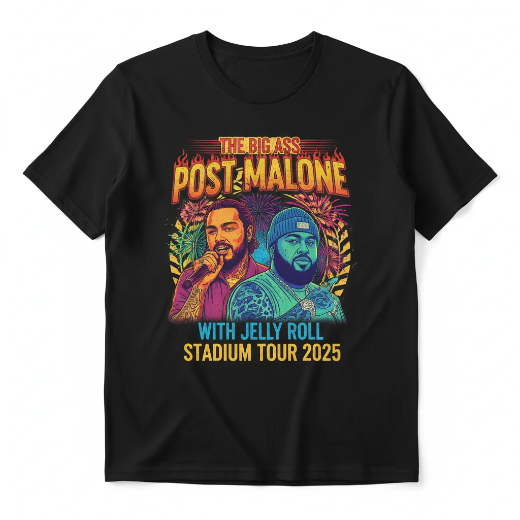 Post Malone & Jelly Roll 2025 Stadium Tour Tribute Tee