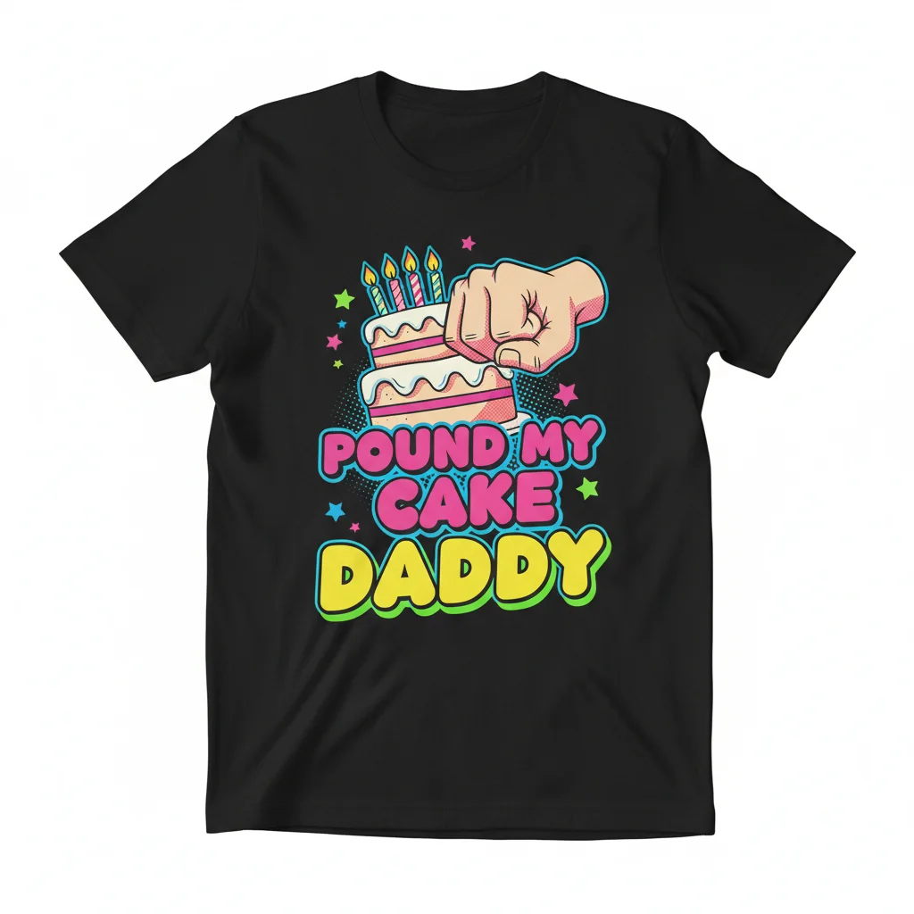 Divertido "Pound My Cake Daddy" Camiseta Esencial de Algodón – Ajuste Unisex Clásico