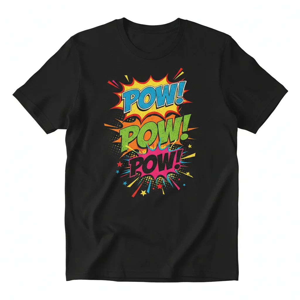 Pow! Pow! Pow! Ultra-Durable Essential T-Shirt – Fade-Resistant Comfort