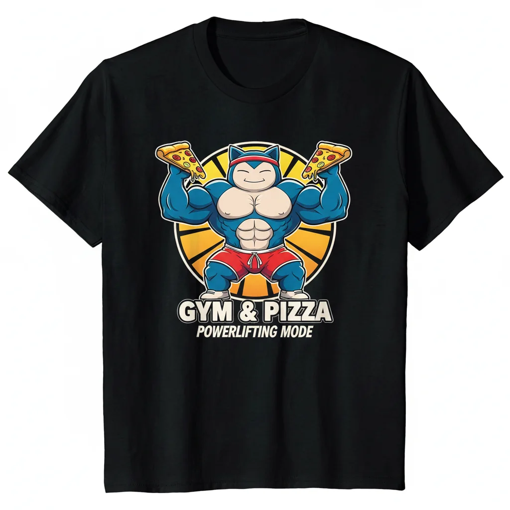 Powerlifting Snorlax Swolelax Parody Gym Lover T-Shirt – Men's & Women's Ultra Soft Cotton Tee