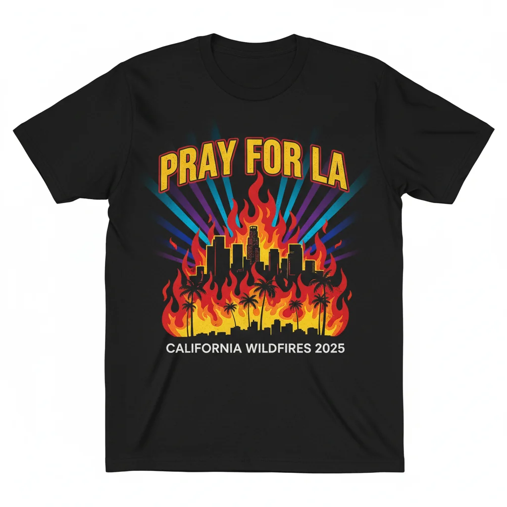 Pray for LA California Wildfires 2025 Shirt - Support & Awareness Tee
