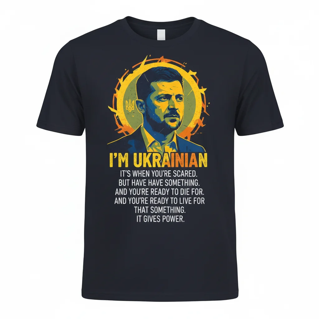 President Volodymyr Zelenskyy 'I'm Ukrainian' Durable Unisex T-Shirt – Fade-Resistant & Pre-Shrunk