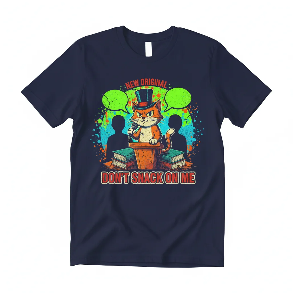 Camiseta Gato Debate Presidencial “No Me Muerdas” - Camiseta Premium Algodón