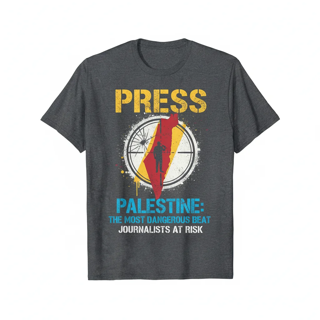 Press Palestine Journalist Safety T-Shirt - Support Media Freedom & Awareness
