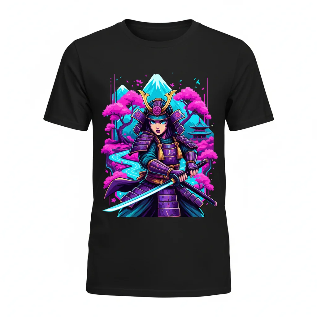 Princess Akemi Samurai con Ojos Azules - Camiseta Esencial de Algodón Premium