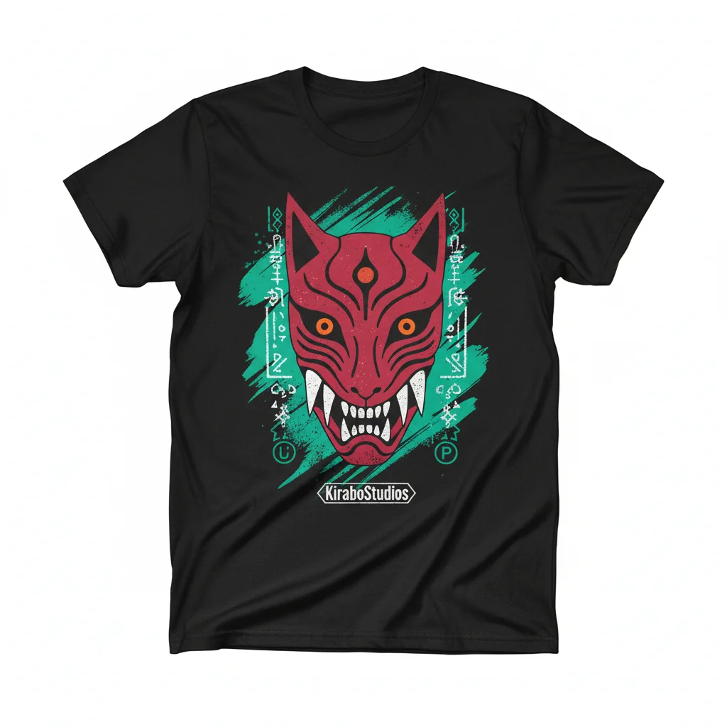 Princesa Mononoke Camiseta Esencial Máscara Roja - Arte Studio Ghibli