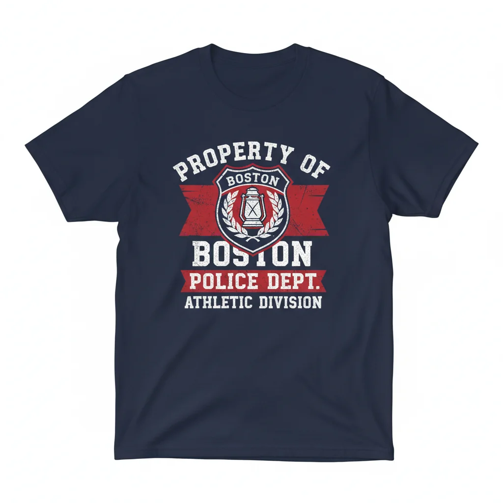 Durable & Comfortable: "Property Of Boston Police Dept" Essential T-Shirt