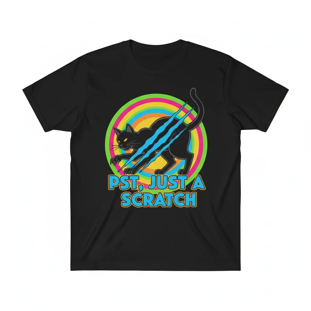 Black Cat 'PST, Just a Scratch' Tee