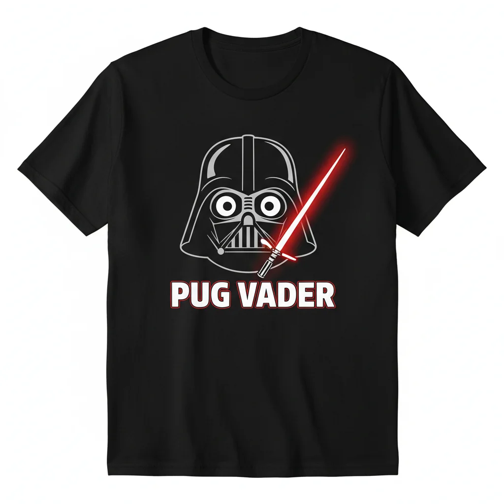 Pug Vader Essential T-Shirt - Star Wars Dog Graphic Tee for Men & Women