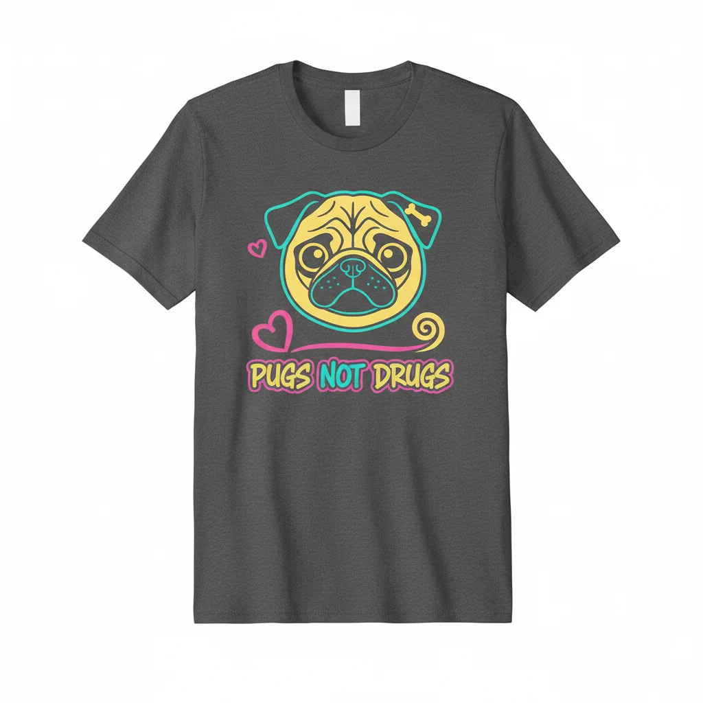 Pugs Not Drugs T-Shirt: Essential Soft Cotton Tee