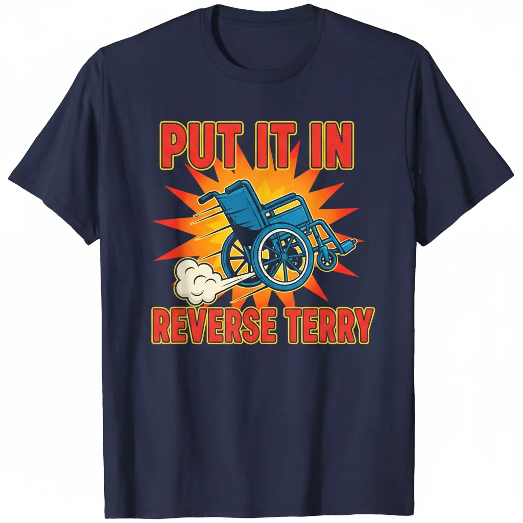 Put It In Reverse Terry Wheelchair Shirt | Funny Viral Meme Graphic Tee