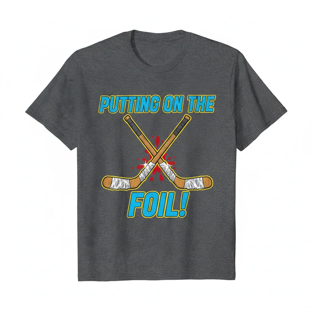 Hanson Brothers "Putting on the Foil!" Slap Shot Quote Essential T-Shirt - Hockey Fan Apparel