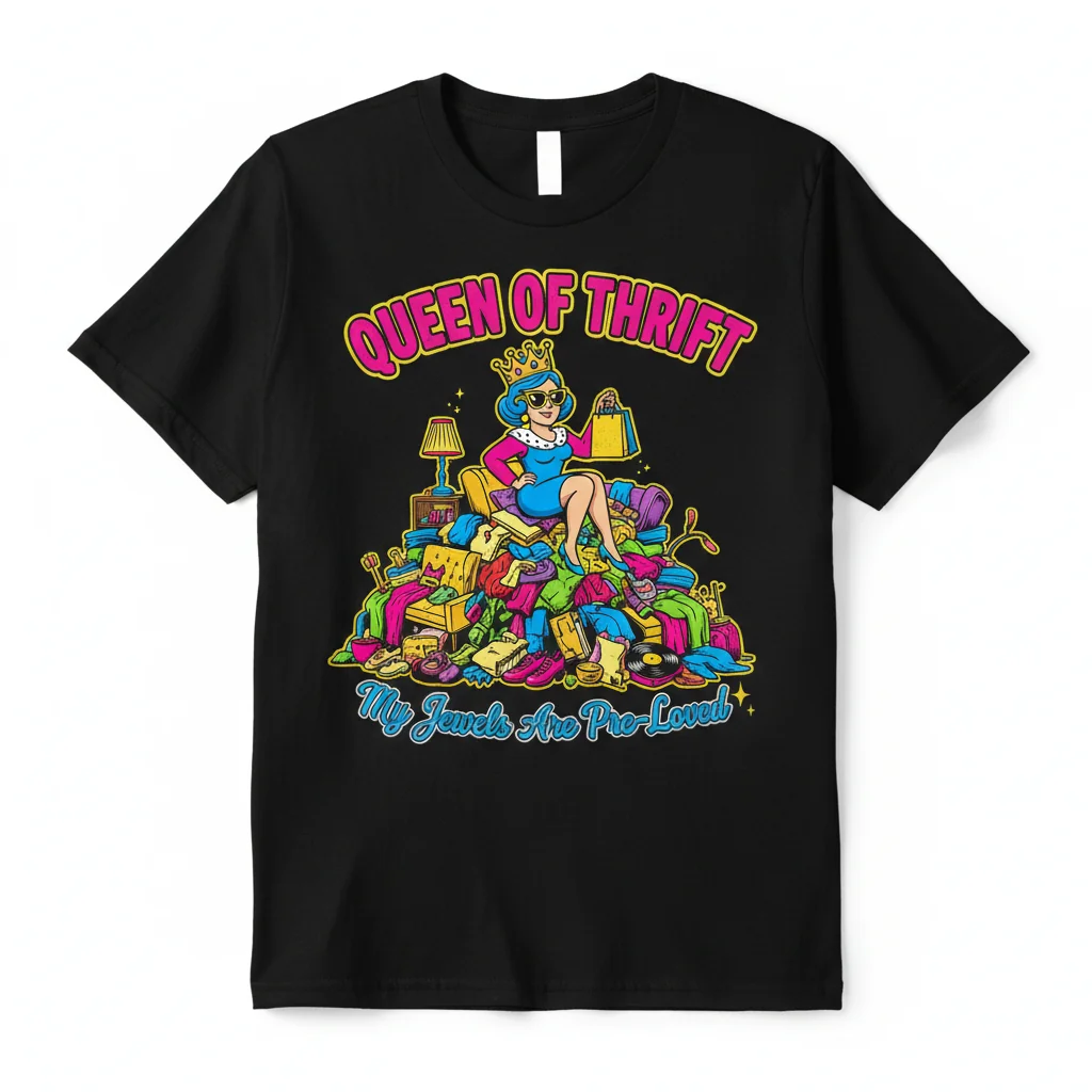 Queen Thrifty Funny Thrifting Sarcastic T-Shirt – Essential Thrifter Style