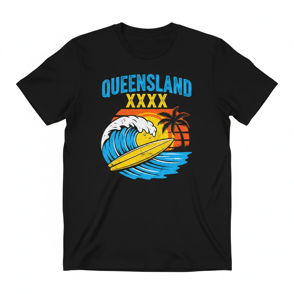 Queensland XXXX White Print T-Shirt | Classic Aussie Beer Tee