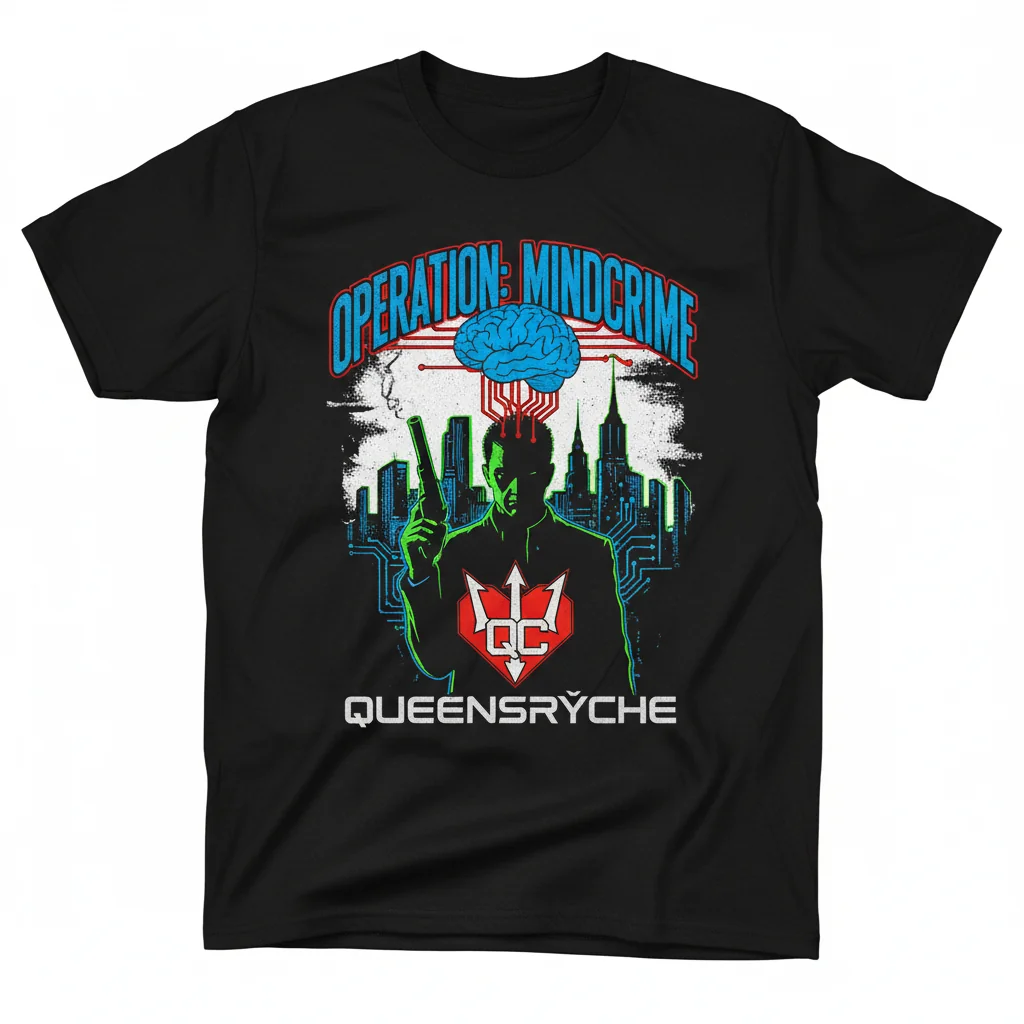 Queensrÿche 'Operation: Mindcrime' T-Shirt | Premium Heavyweight Cotton, Fade-Resistant Print