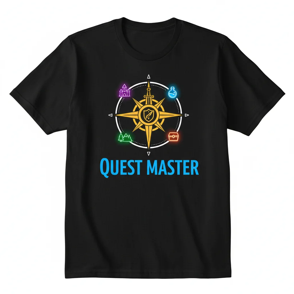 Quest Master Essential T-Shirt – Premium 100% Ring-Spun Cotton Tee for Gamers & Everyday Wear