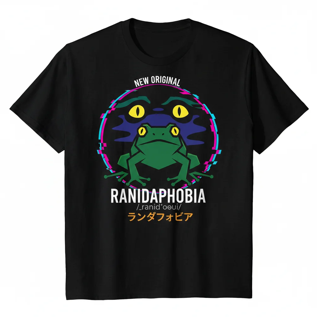 Ranidaphobia (Fear of Frogs) Katakana & English Dictionary Phobia Essential T-Shirt