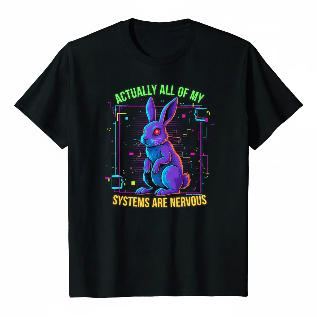 Rabbit: All My Systems Are Nervous - Artistic Comfort Tee