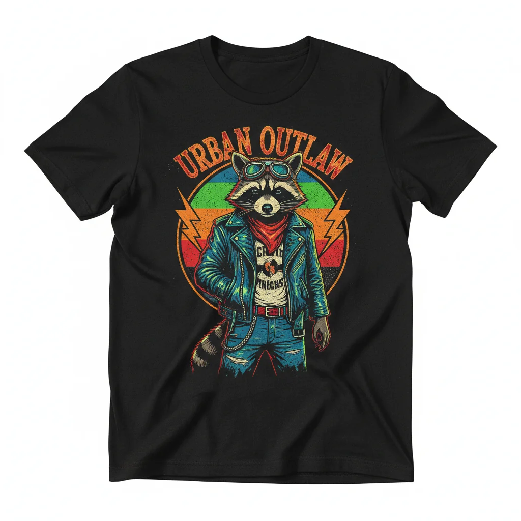 Raccoon Wearing Clothes Graphic Tee - Essential Comfort