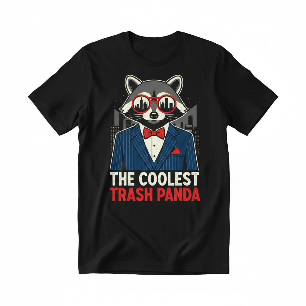 Racoon in a Suit T-Shirt | Cool Trash Panda Essential Tee for Men & Women