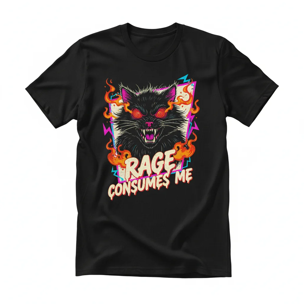 Rage Consumes Me Cat Meme Tee – Vintage Vibe, Street Ready