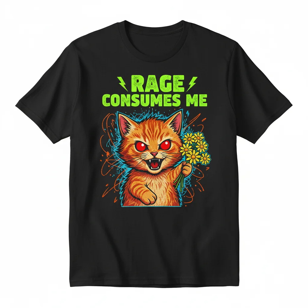 Rage Consumes Me – Durable, Pre-Shrunk Vintage Kitten Essential T-Shirt