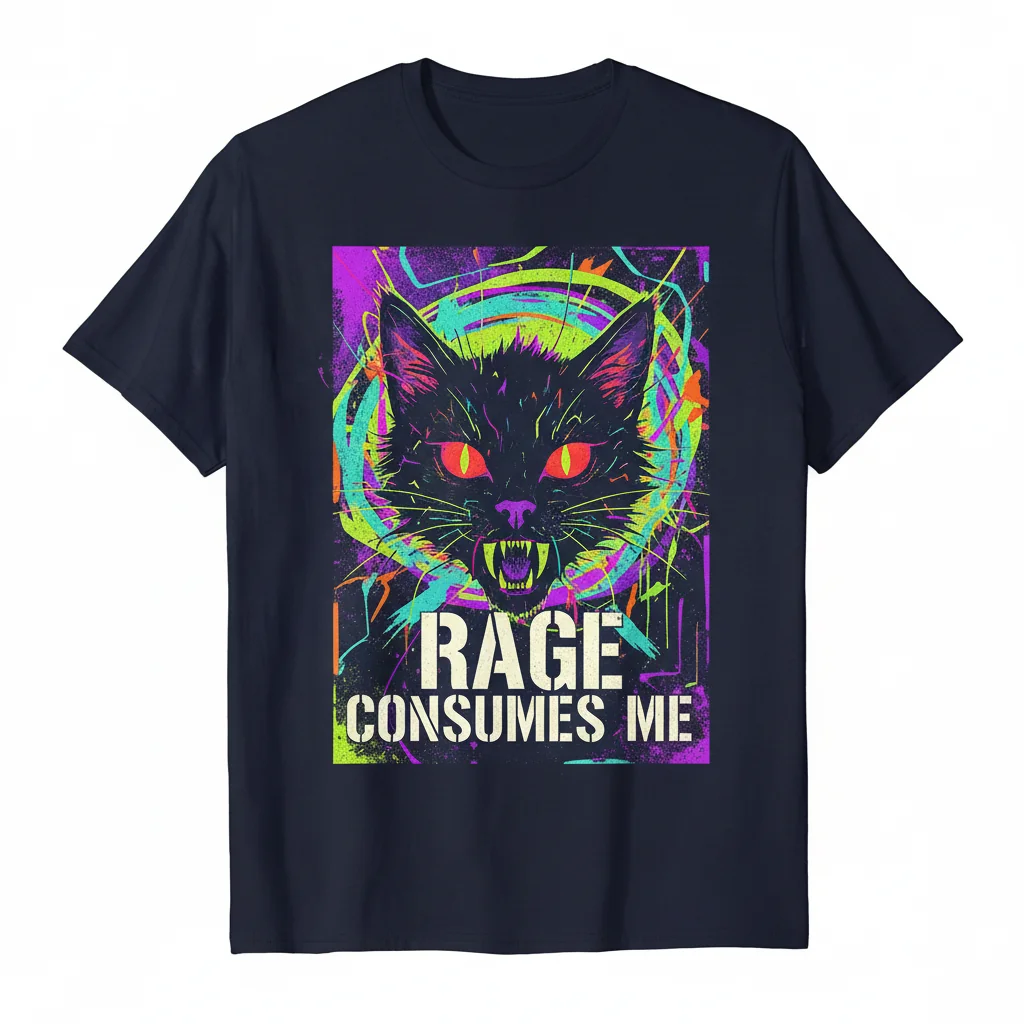 Rage Consumes Me: The Purr-fectly Relatable Essential Tee