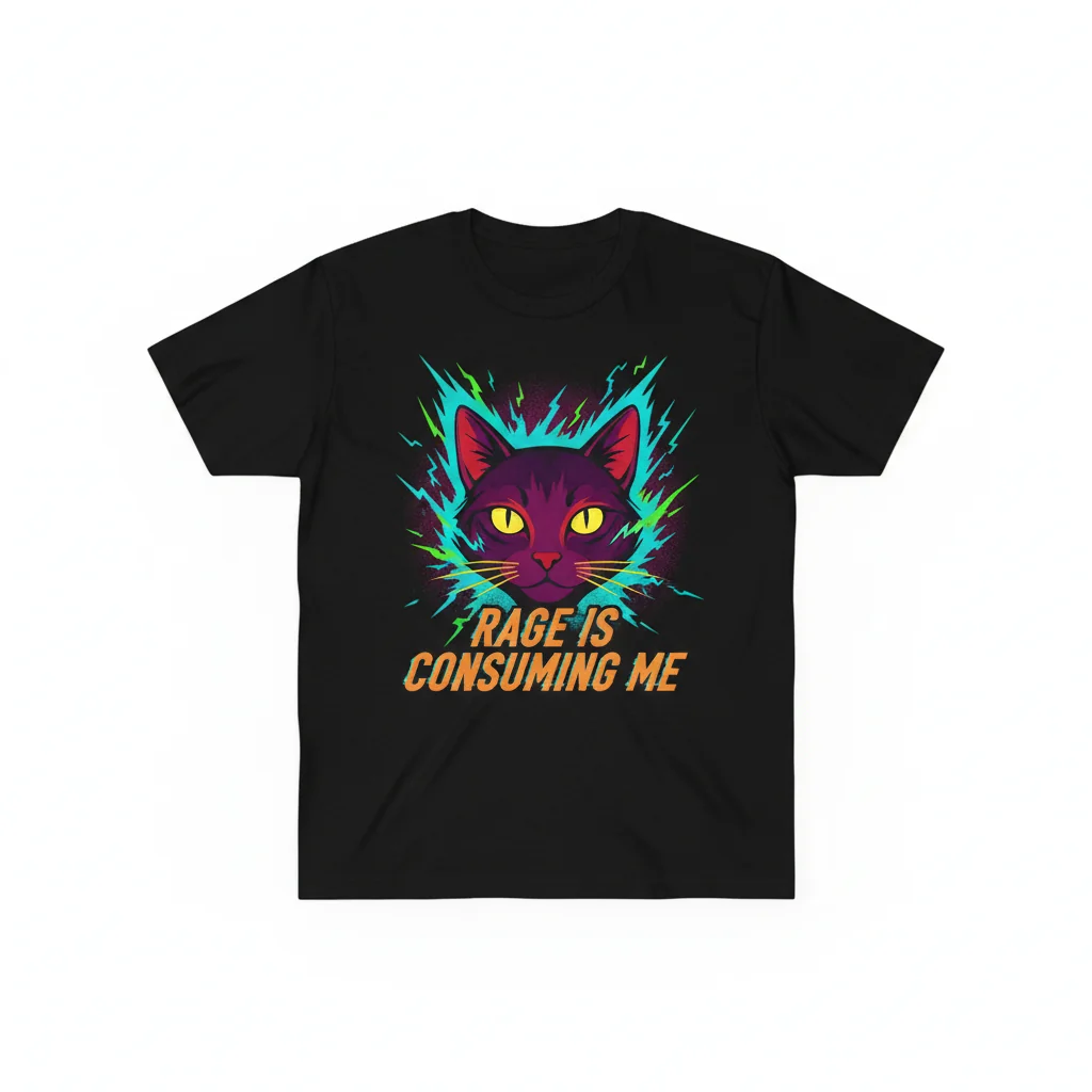 Rage Staring Cat Meme Premium Unisex Tee