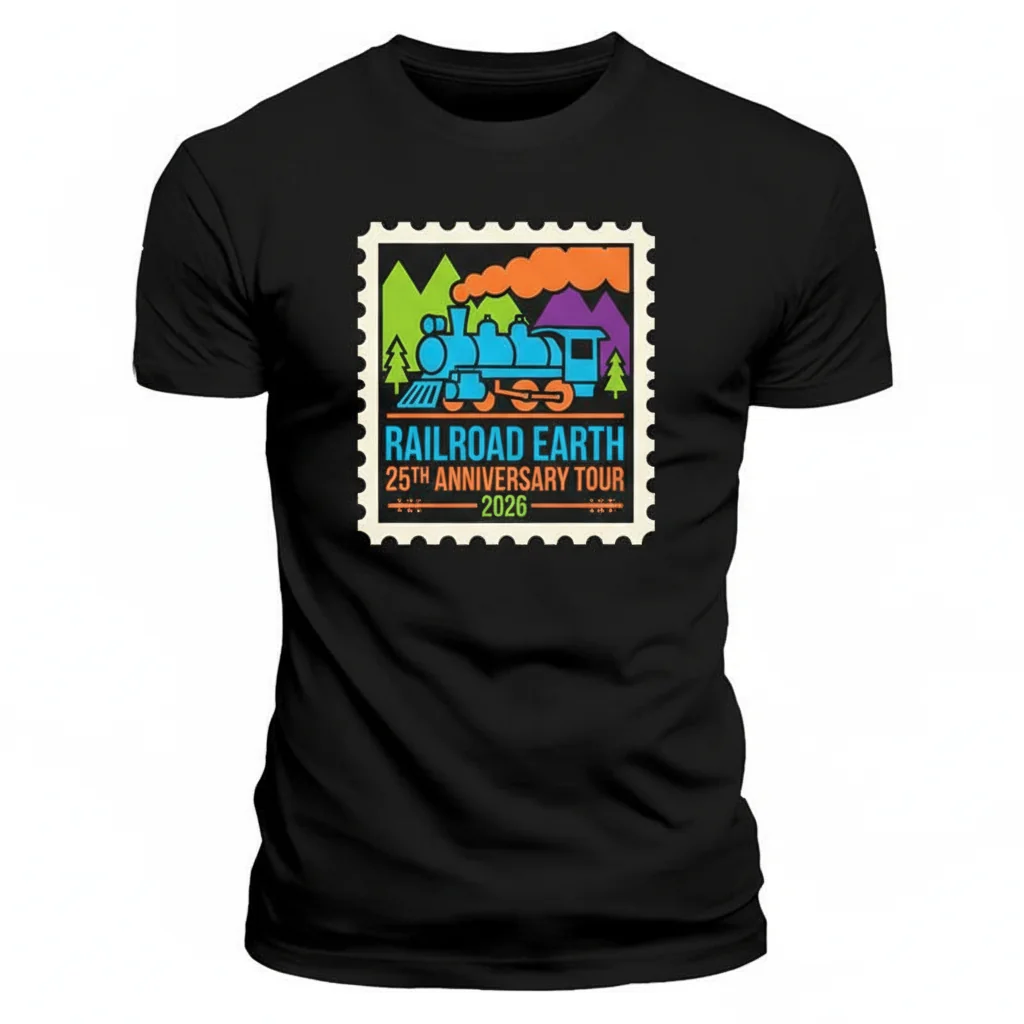 Railroad Earth 25th Anniversary Tour 2026 Poster T-Shirt | Official Band Merch