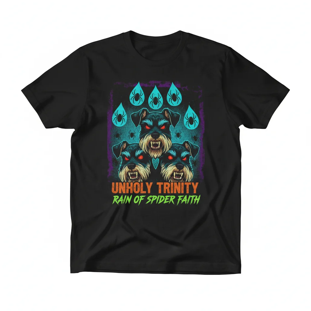 Rain Of Spider Faith The Unholy Trinity Schnauzer Men's Heavyweight T-Shirt - Black, Size S