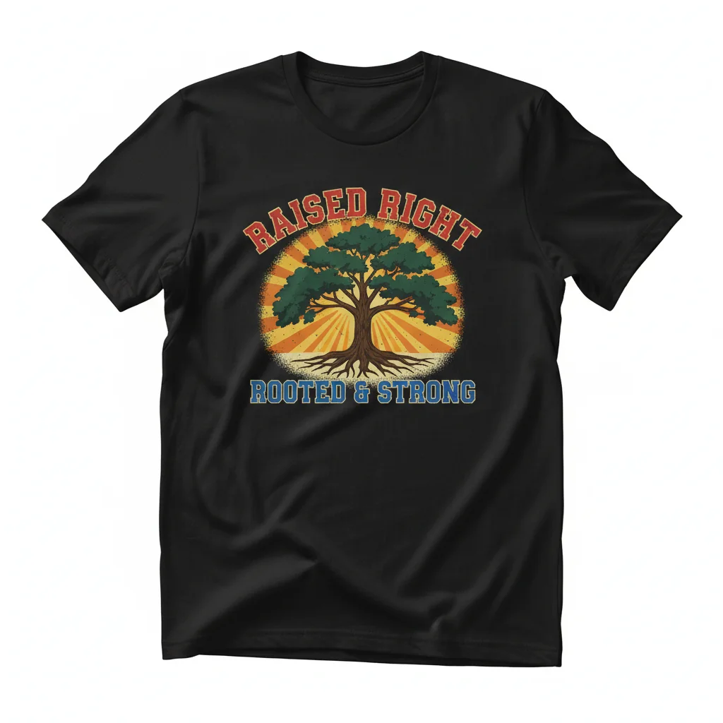 Raised Right: Premium Durable T-Shirt – Fade-Resistant & Perfect Fit