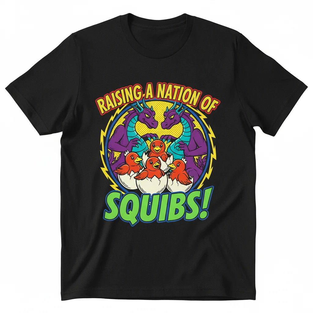Raising a Nation of Squibs: Durable & Vibrant Essential T-Shirt