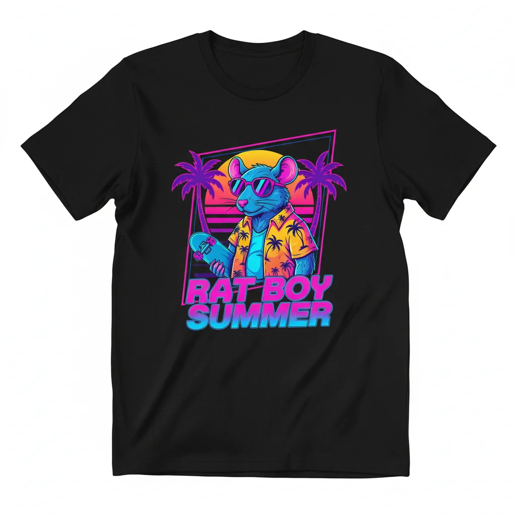 Camiseta Verano "Rat Boy" - Algodón Peinado, Ajuste Retail