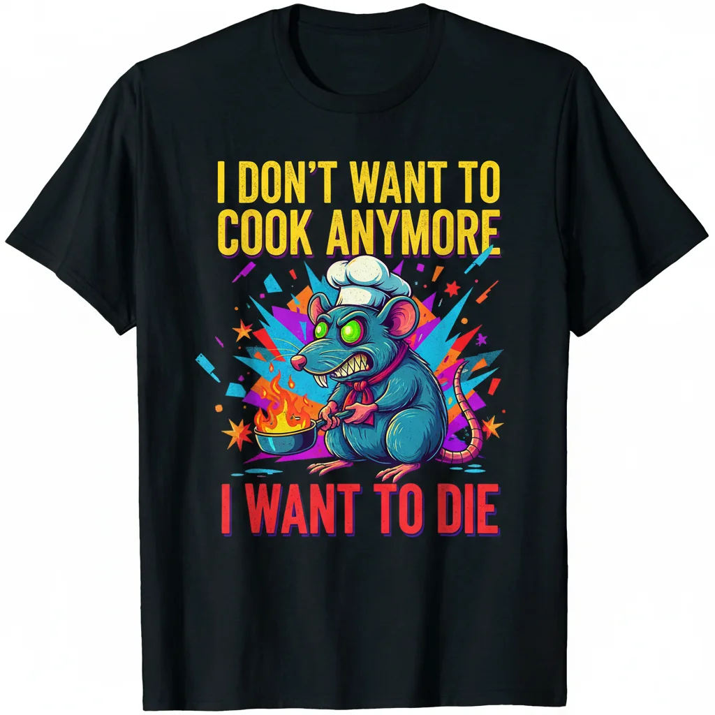 "I Don't Want To Cook Anymore" Rat Meme Shirt | Premium Comfort & Fade-Proof Print