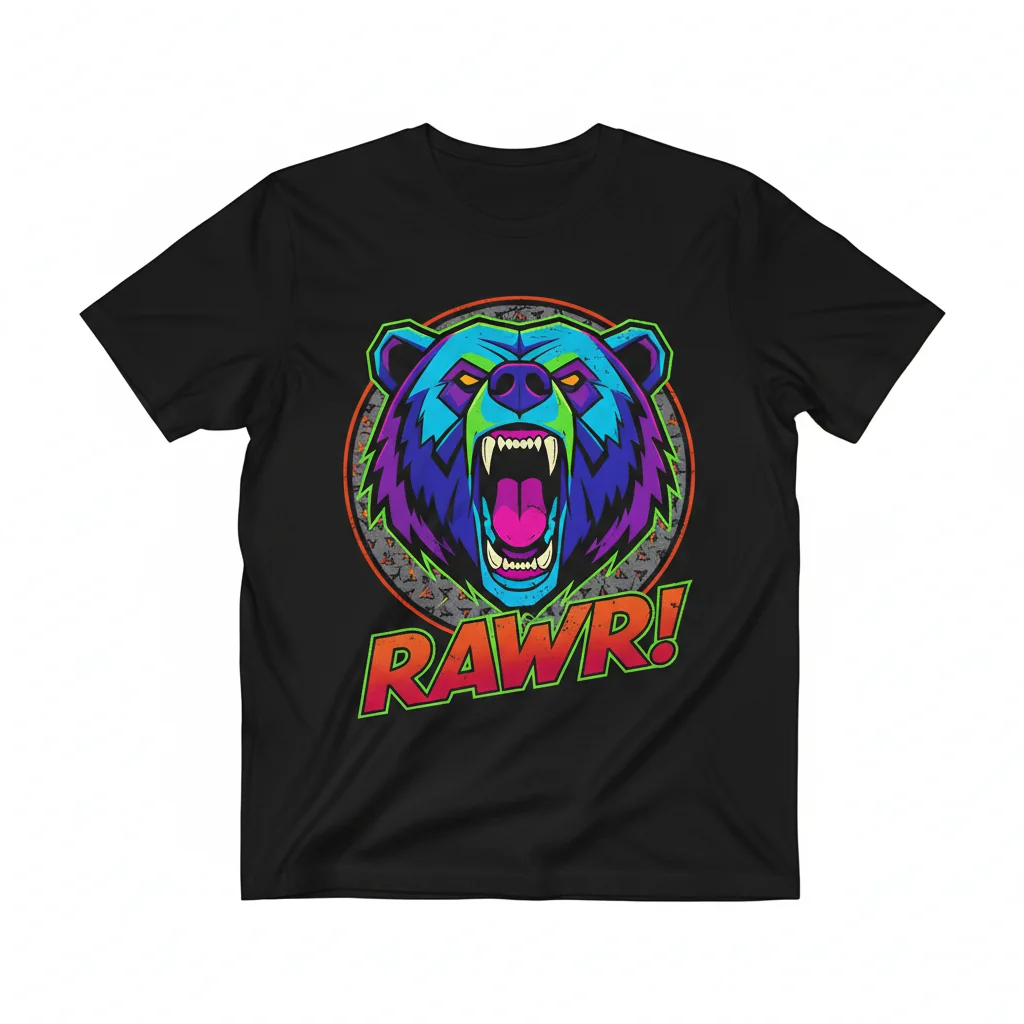 Rawr Bear Essential T-Shirt - Premium Cotton Graphic Tee for Men & Women