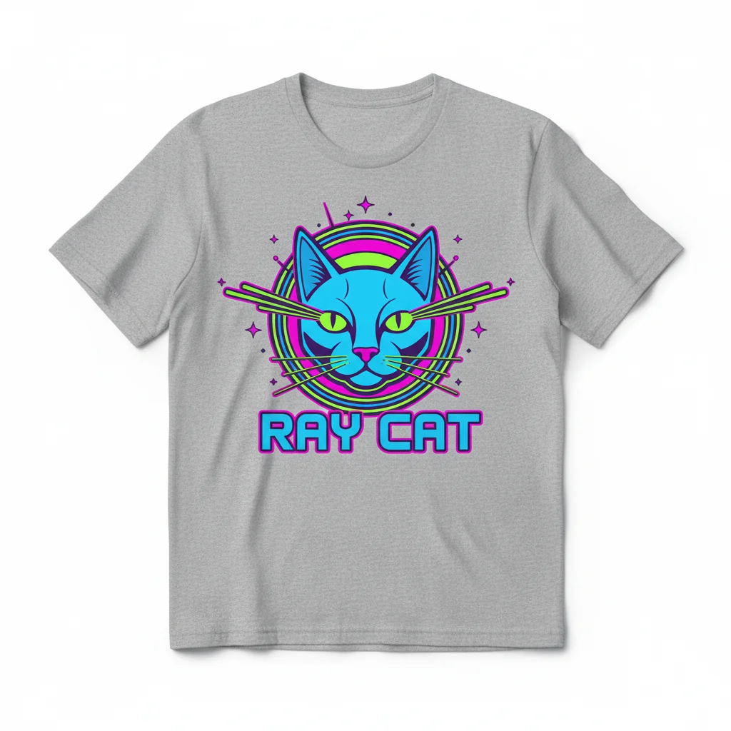 Ray Cats Graphic T-Shirt – Unique Feline & Ocean Design Tee